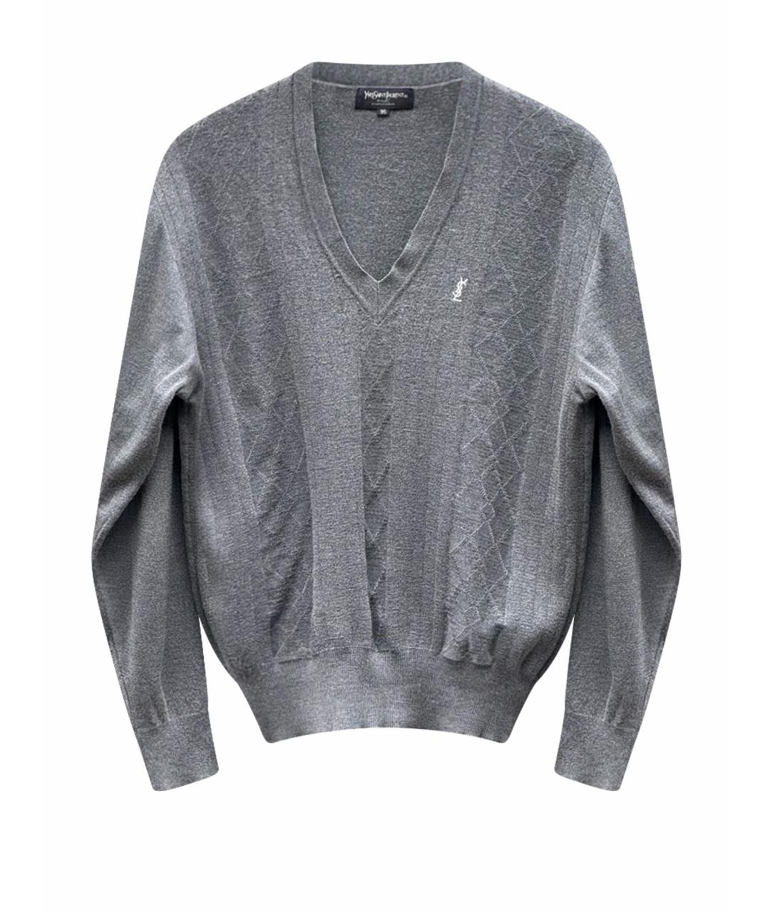SAINT LAURENT Серый шерстяной джемпер / свитер, фото 1