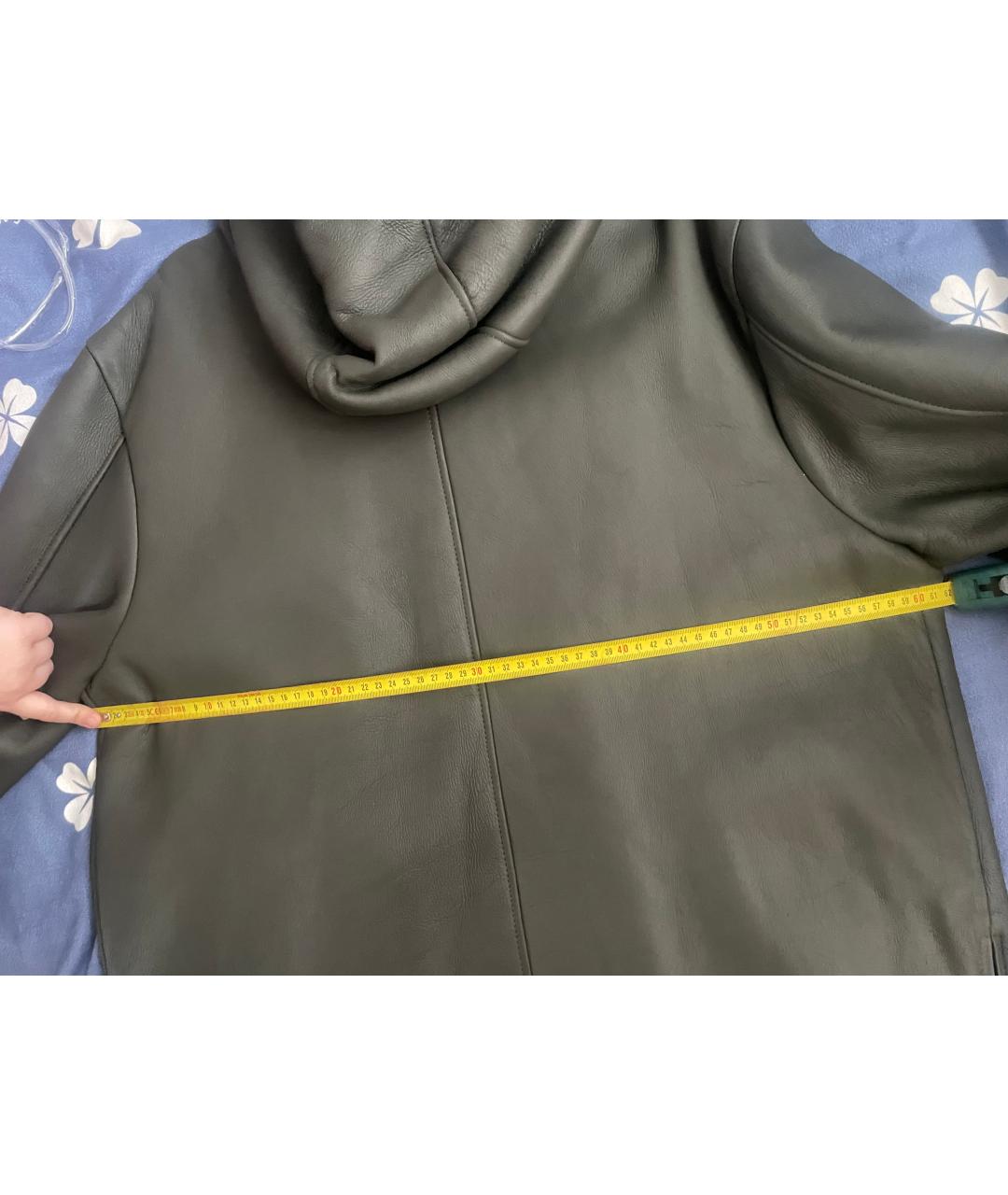 ZZEGNA Хаки кожаная дубленка/шуба, фото 2