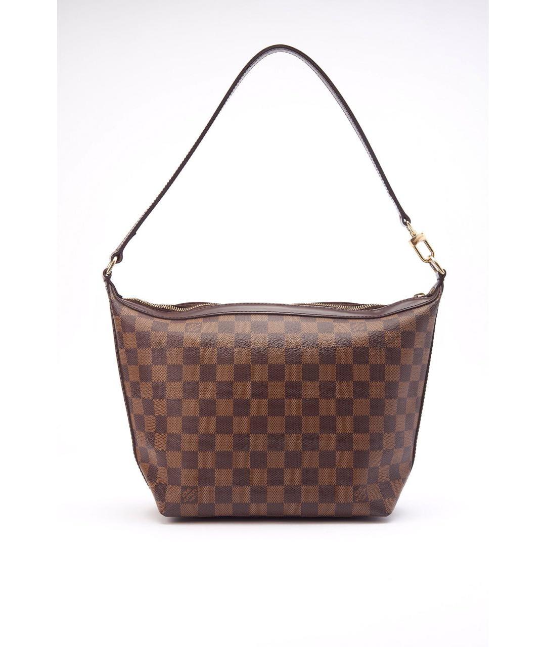 LOUIS VUITTON Коричневая кожаная сумка через плечо, фото 6