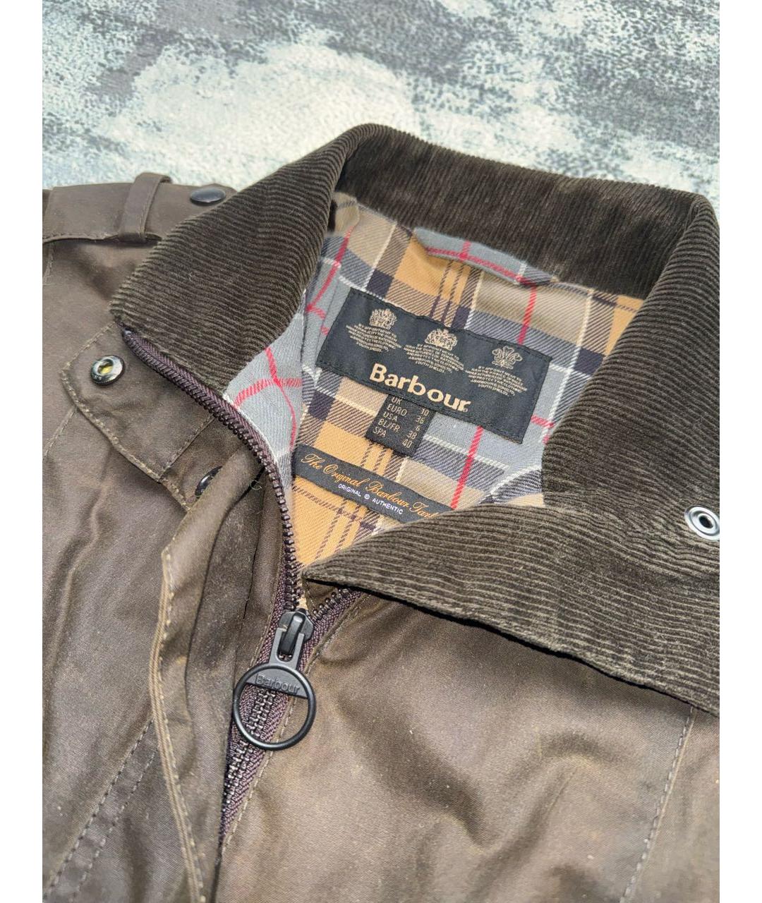 BARBOUR Коричневая хлопковая куртка, фото 4