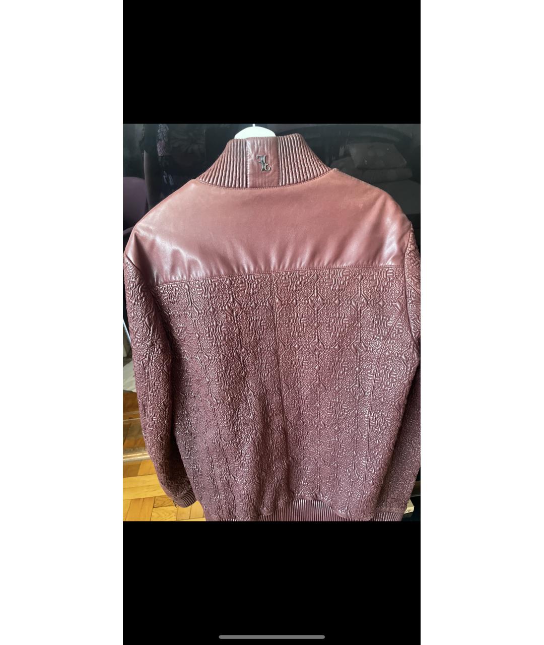 BILLIONAIRE Бордовая кожаная куртка, фото 2