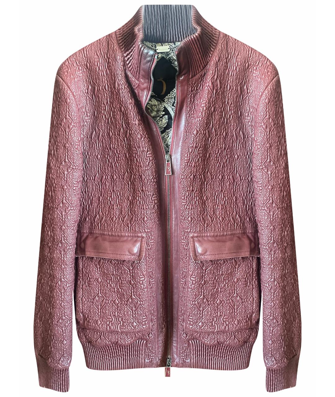 BILLIONAIRE Бордовая кожаная куртка, фото 1