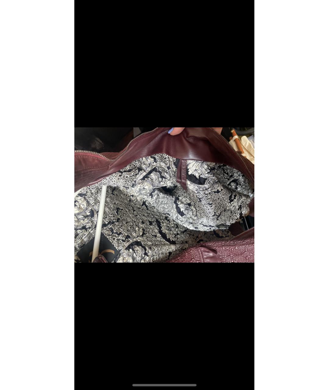 BILLIONAIRE Бордовая кожаная куртка, фото 3