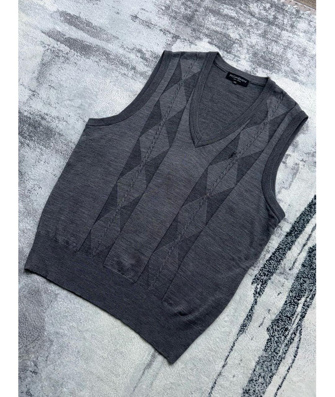SAINT LAURENT Антрацитовая жилетка, фото 4