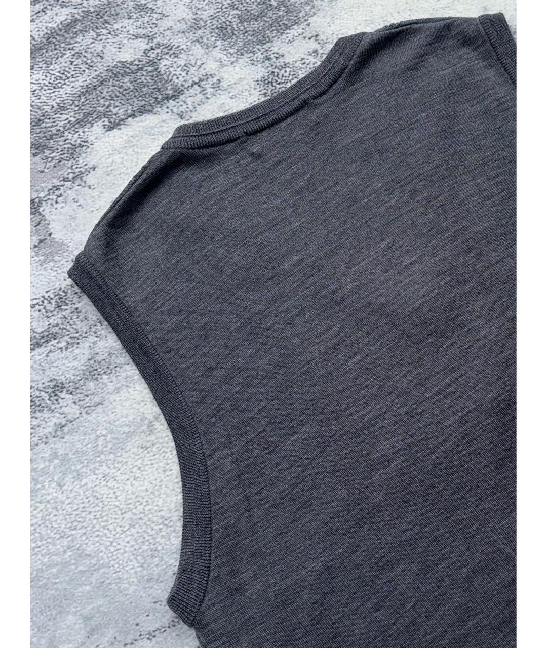 SAINT LAURENT Антрацитовая жилетка, фото 8