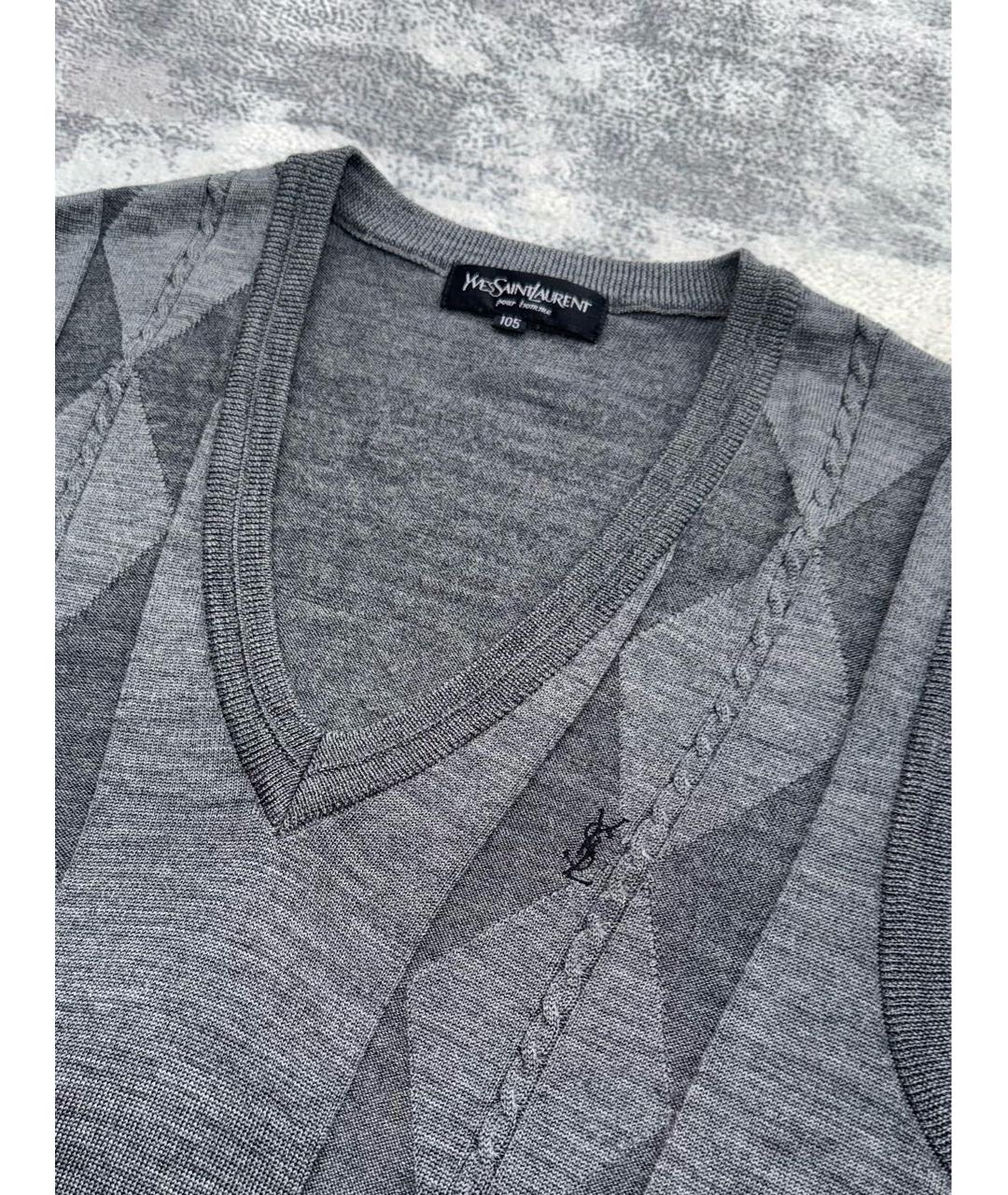 SAINT LAURENT Антрацитовая жилетка, фото 5