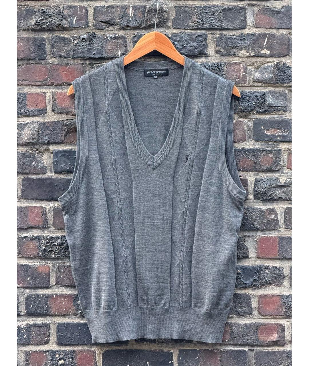 SAINT LAURENT Антрацитовая жилетка, фото 9