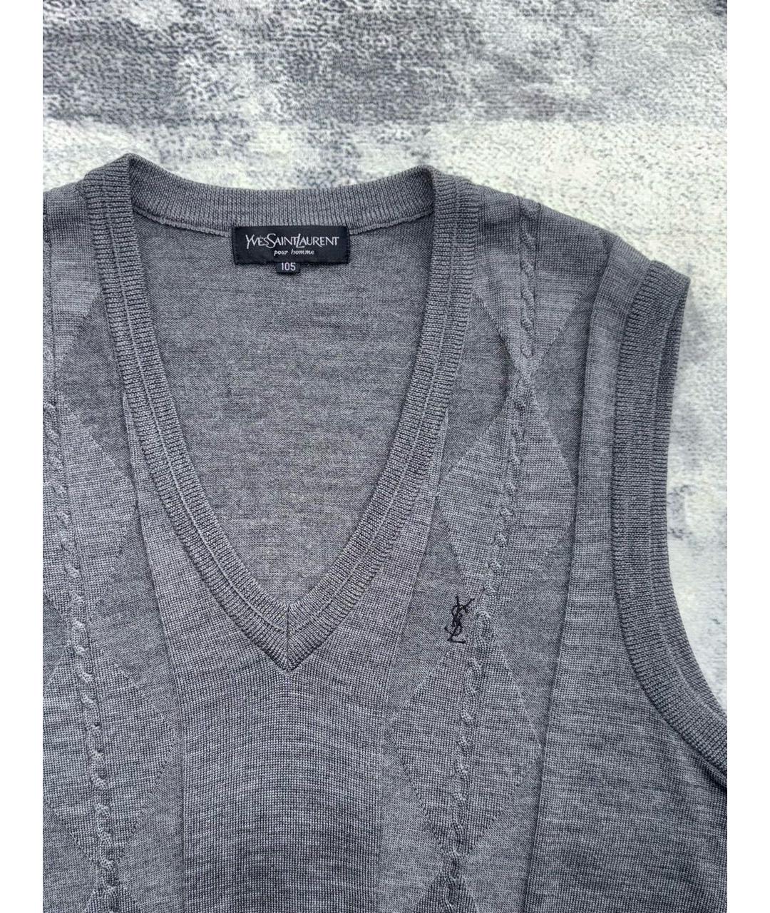 SAINT LAURENT Антрацитовая жилетка, фото 6