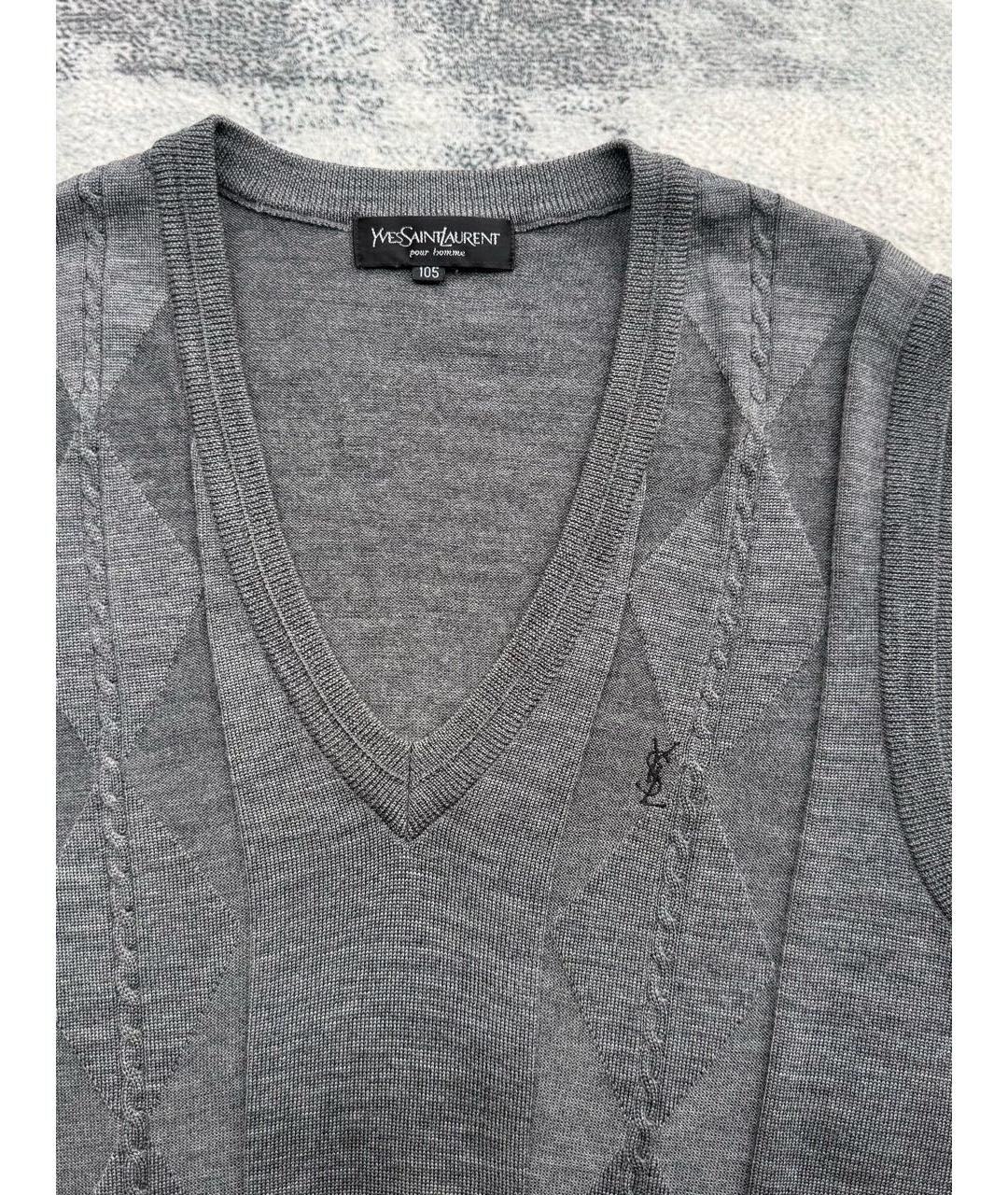 SAINT LAURENT Антрацитовая жилетка, фото 5