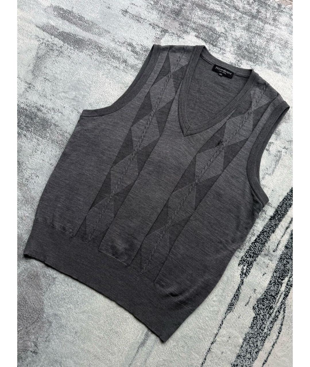 SAINT LAURENT Антрацитовая жилетка, фото 3