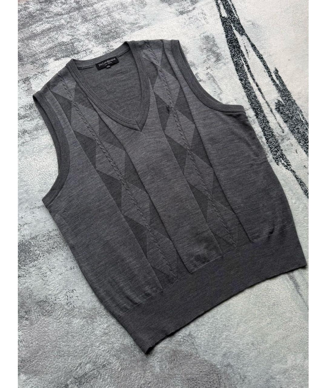 SAINT LAURENT Антрацитовая жилетка, фото 2