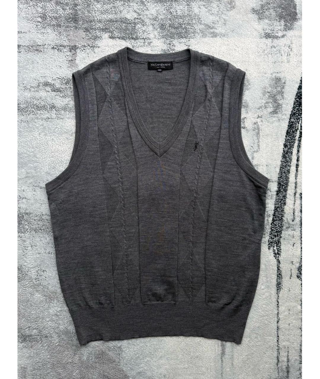 SAINT LAURENT Антрацитовая жилетка, фото 9