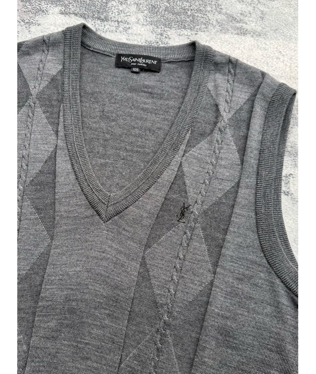 SAINT LAURENT Антрацитовая жилетка, фото 4