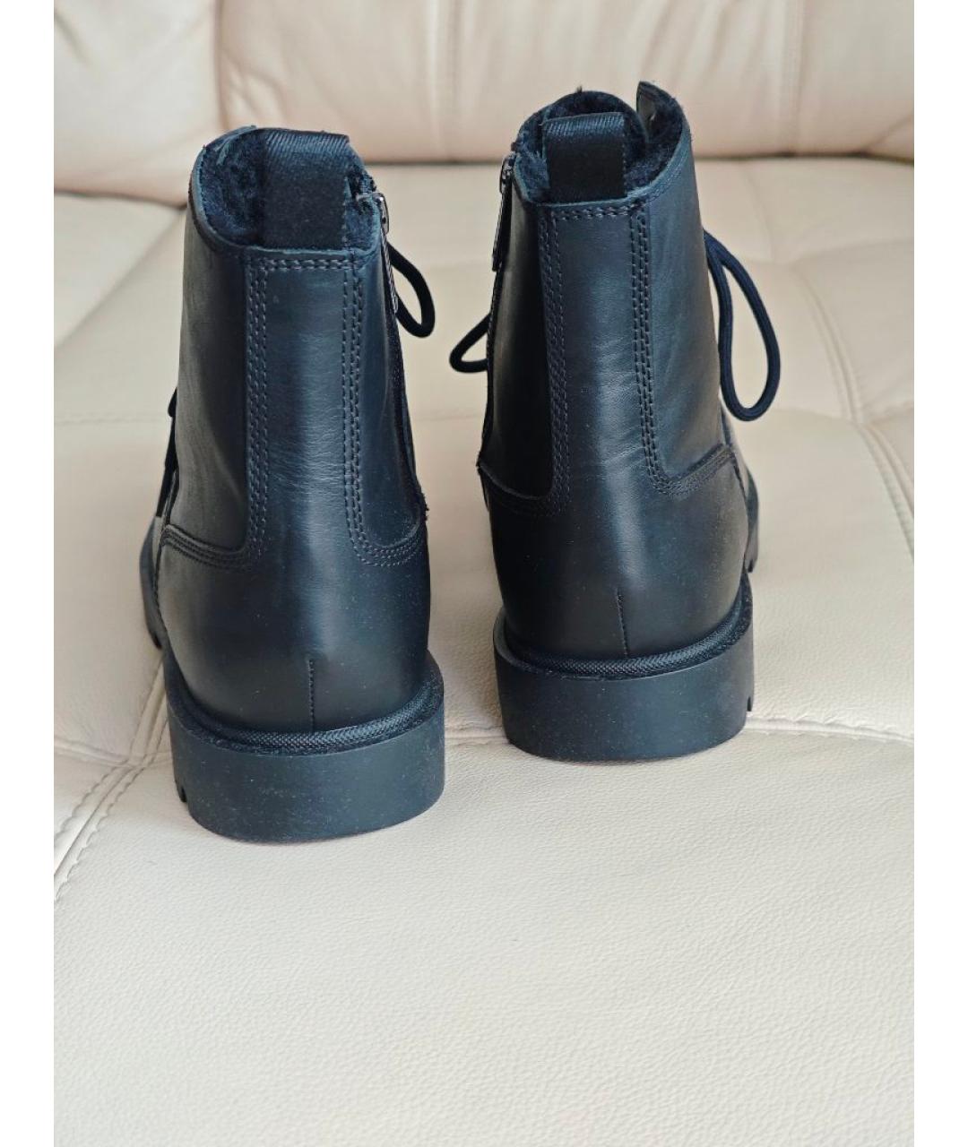 HUGO BOSS Черные кожаные высокие ботинки, фото 4