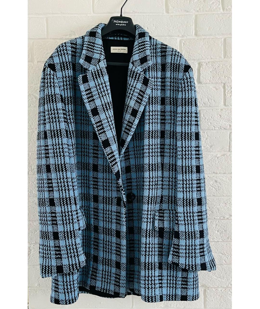 DRIES VAN NOTEN Синее полиамидовое пальто, фото 2