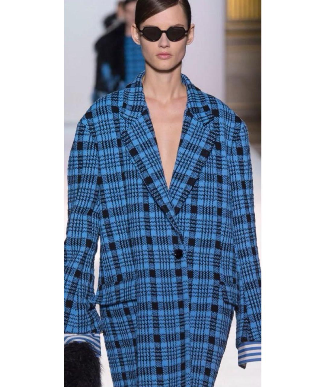 DRIES VAN NOTEN Синее полиамидовое пальто, фото 3