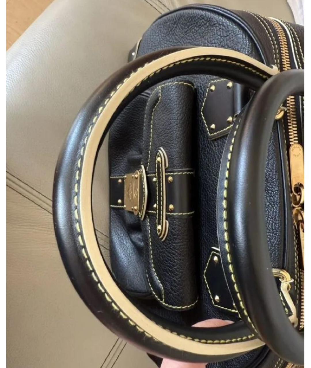 LOUIS VUITTON Черная кожаная сумка через плечо, фото 7