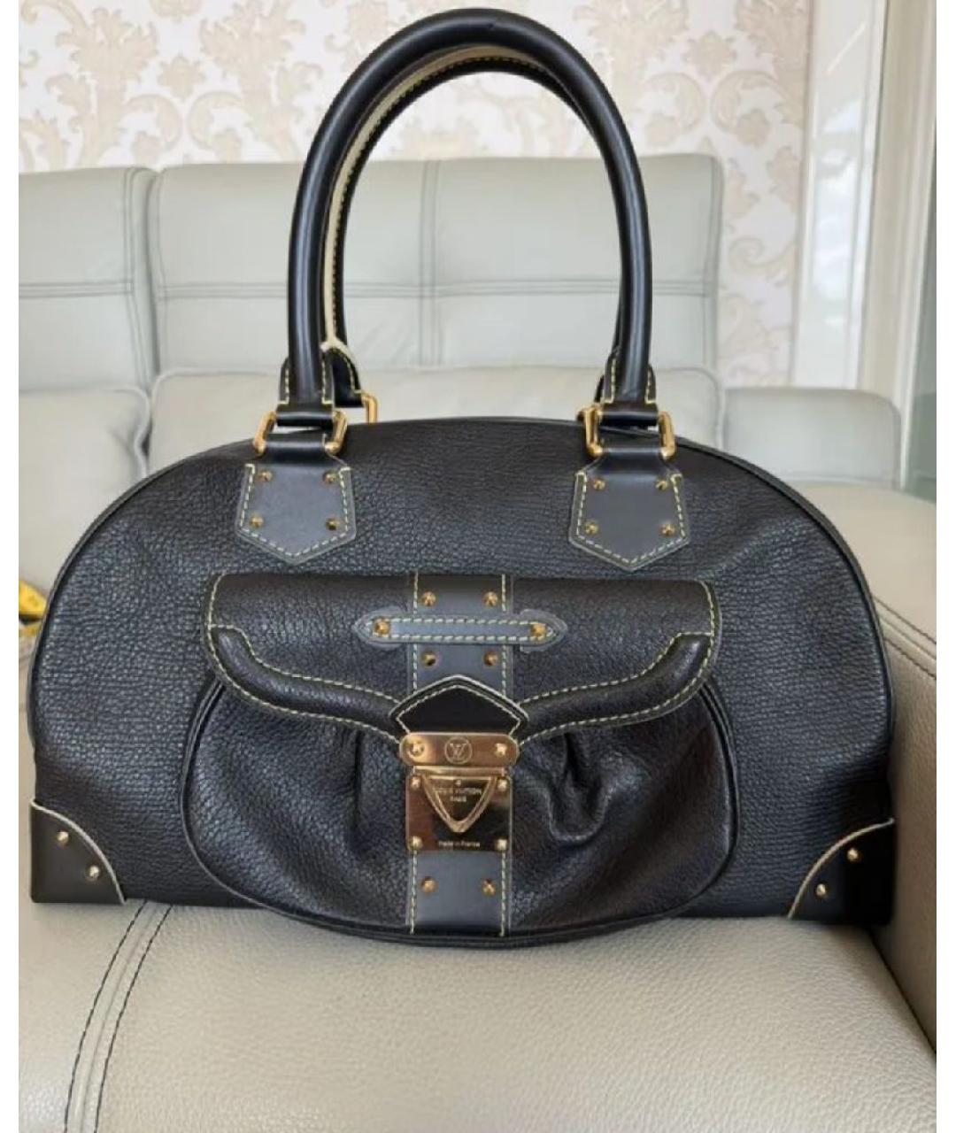 LOUIS VUITTON Черная кожаная сумка через плечо, фото 9