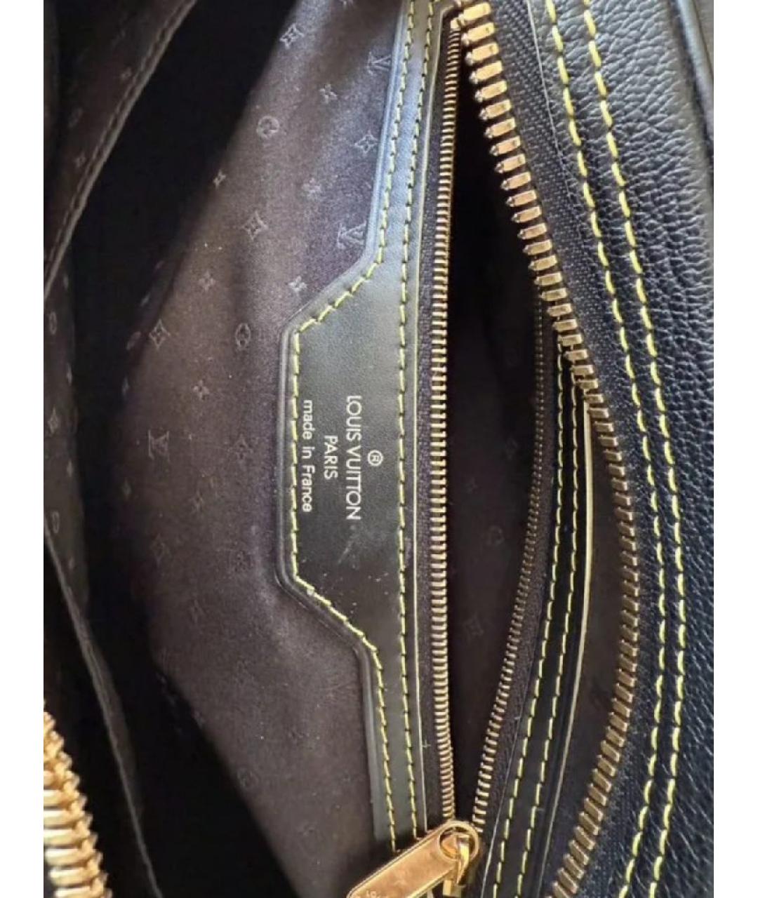 LOUIS VUITTON Черная кожаная сумка через плечо, фото 4