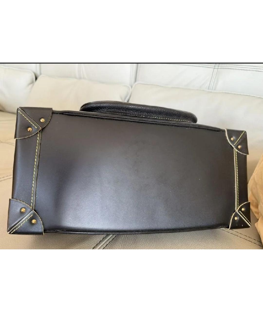 LOUIS VUITTON Черная кожаная сумка через плечо, фото 6