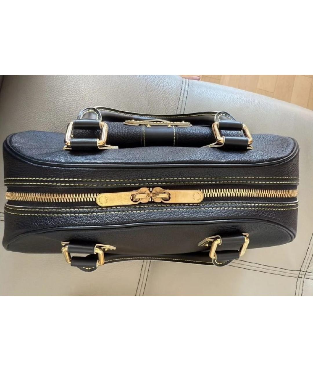 LOUIS VUITTON Черная кожаная сумка через плечо, фото 8