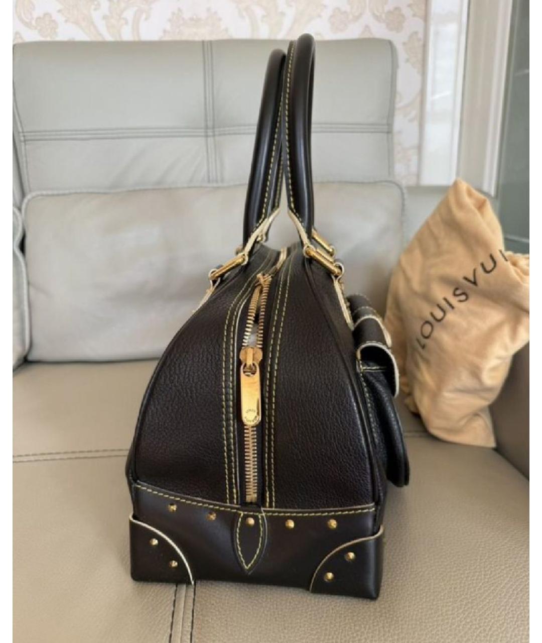 LOUIS VUITTON Черная кожаная сумка через плечо, фото 5