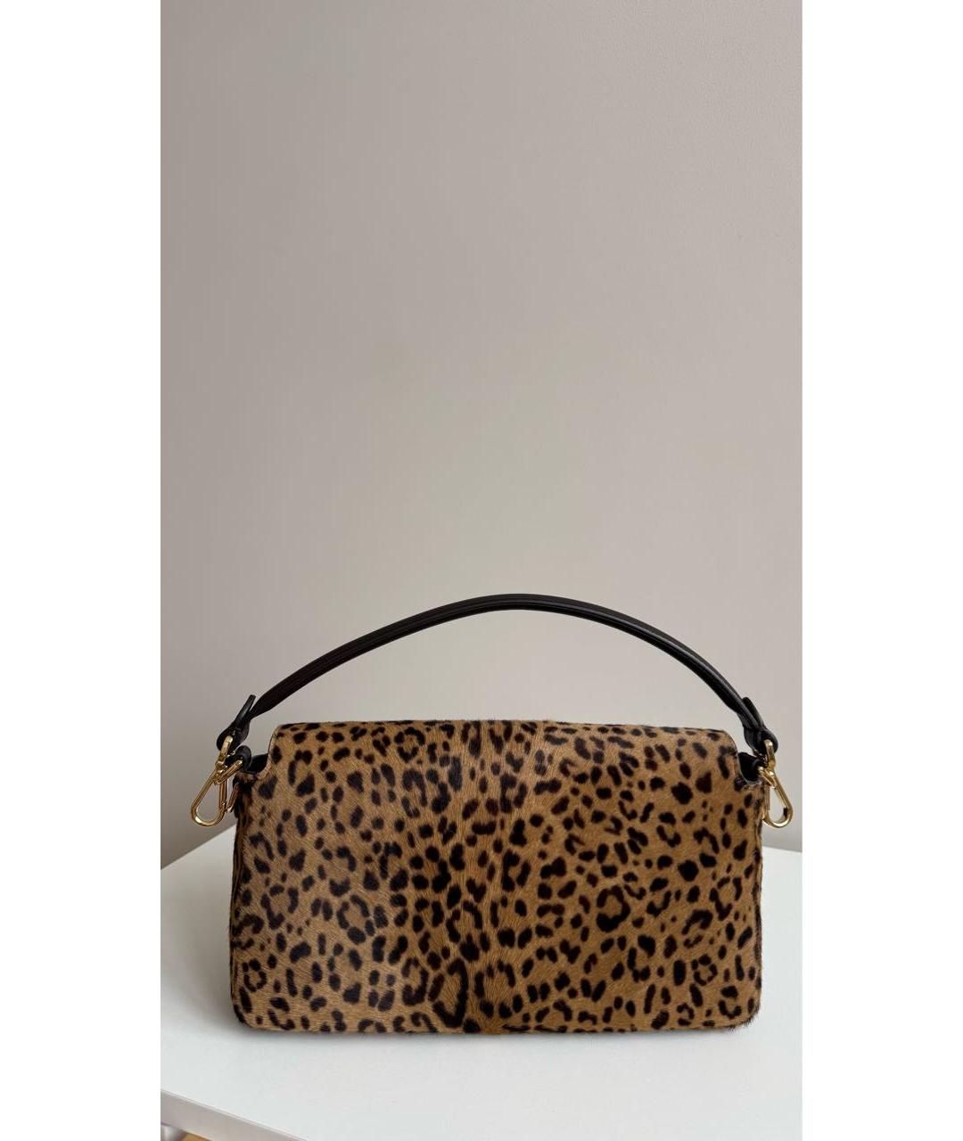 FENDI Коричневая меховая сумка через плечо, фото 3