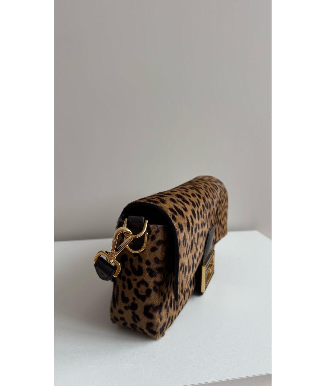 FENDI Коричневая меховая сумка через плечо, фото 2