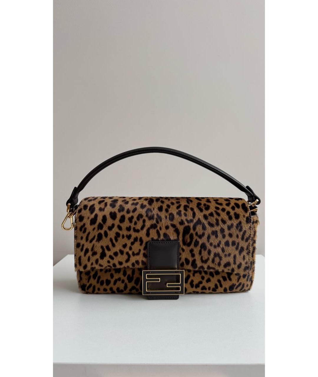 FENDI Коричневая меховая сумка через плечо, фото 8