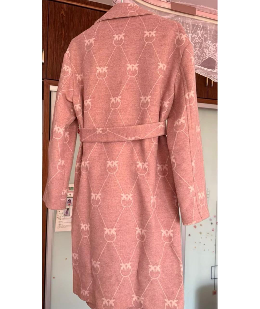 PINKO Розовое шерстяное пальто, фото 2