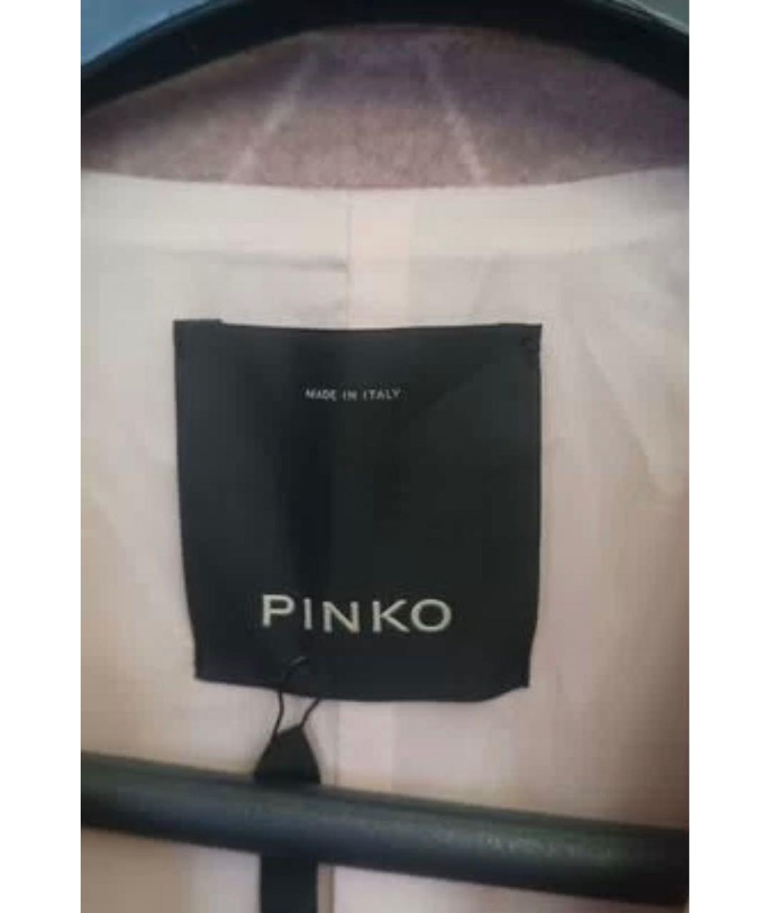 PINKO Розовое шерстяное пальто, фото 3