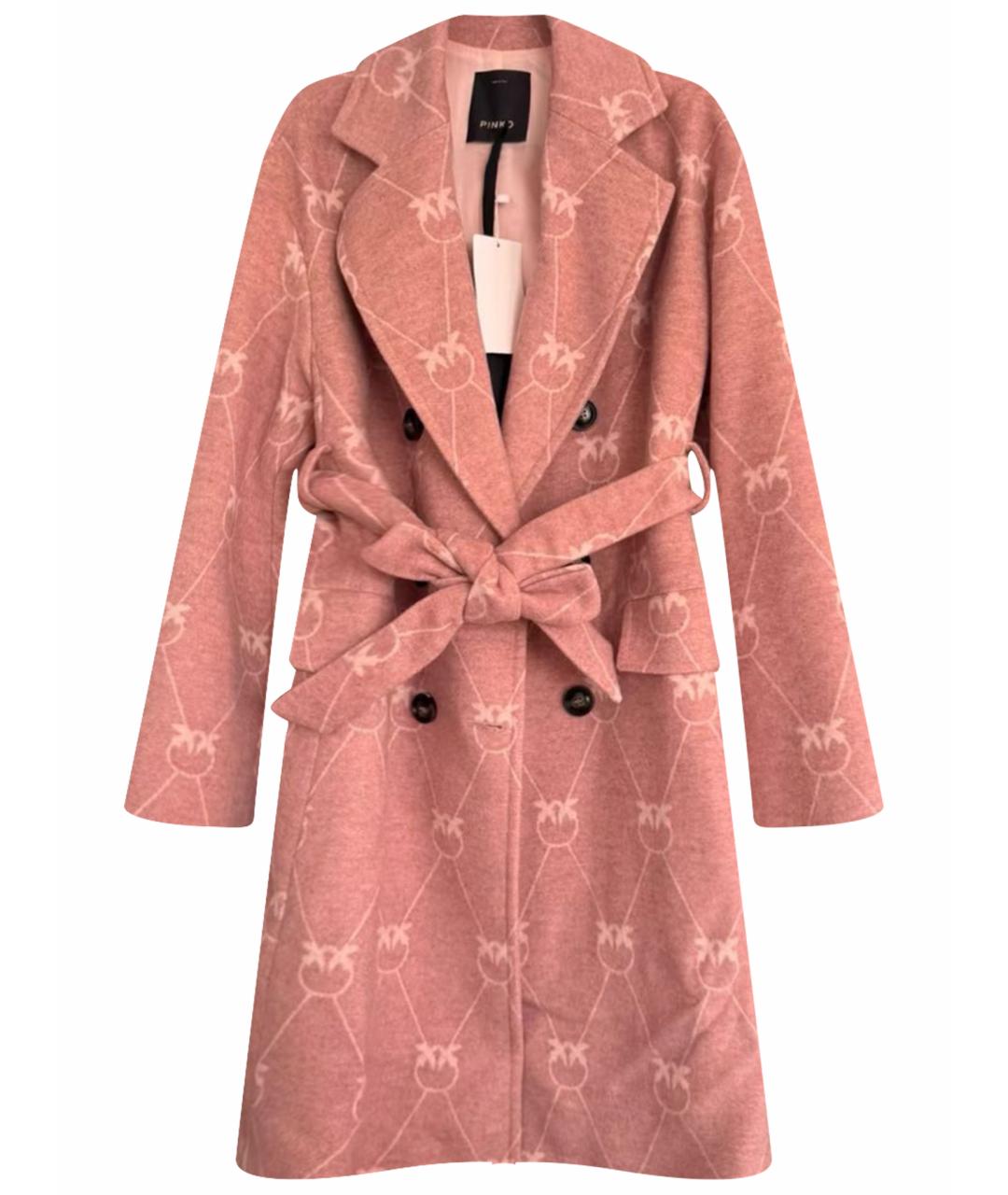 PINKO Розовое шерстяное пальто, фото 1