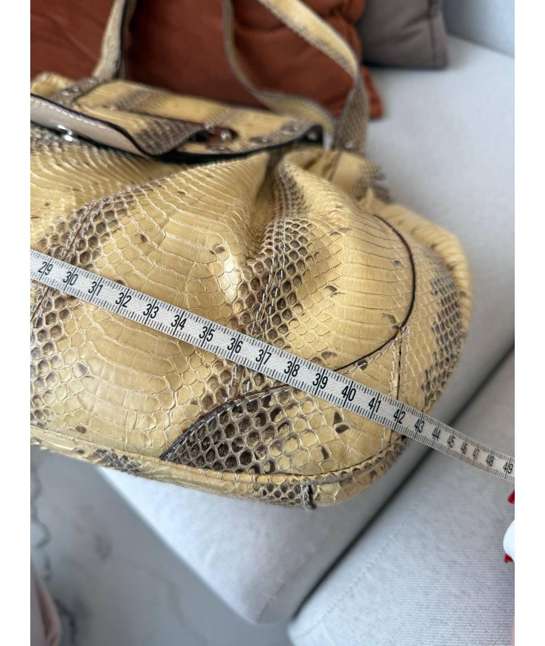 DOLCE&GABBANA Бежевая сумка через плечо из экзотической кожи, фото 6