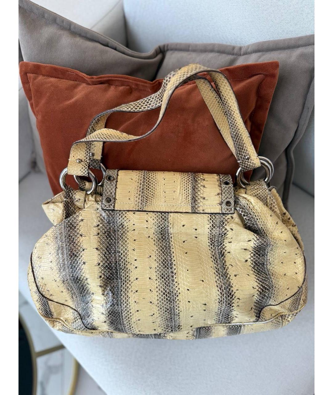 DOLCE&GABBANA Бежевая сумка через плечо из экзотической кожи, фото 2