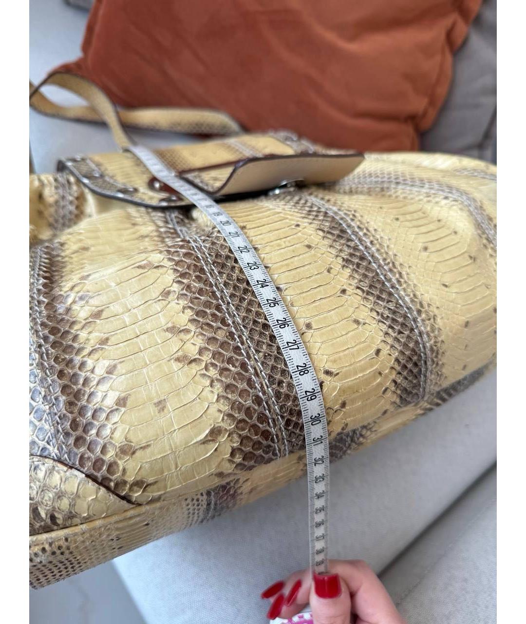 DOLCE&GABBANA Бежевая сумка через плечо из экзотической кожи, фото 7
