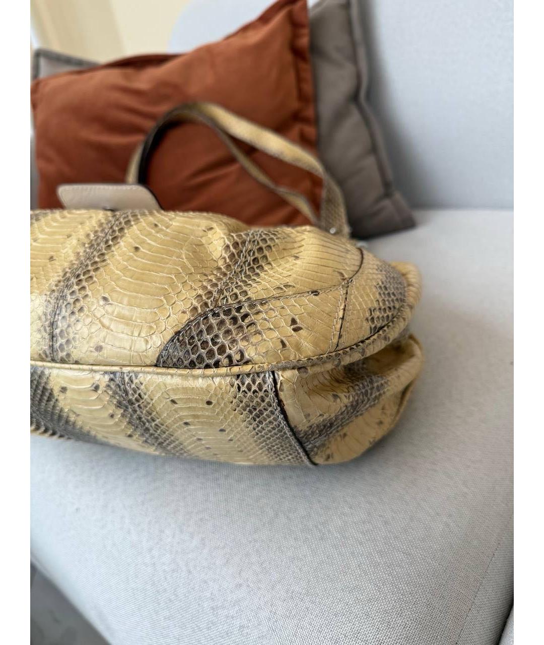 DOLCE&GABBANA Бежевая сумка через плечо из экзотической кожи, фото 4