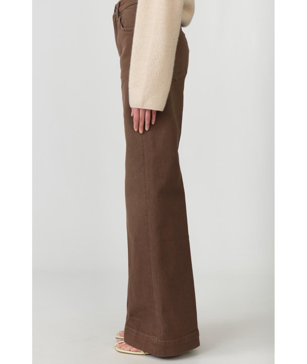 R13 Коричневые хлопковые прямые джинсы, фото 2