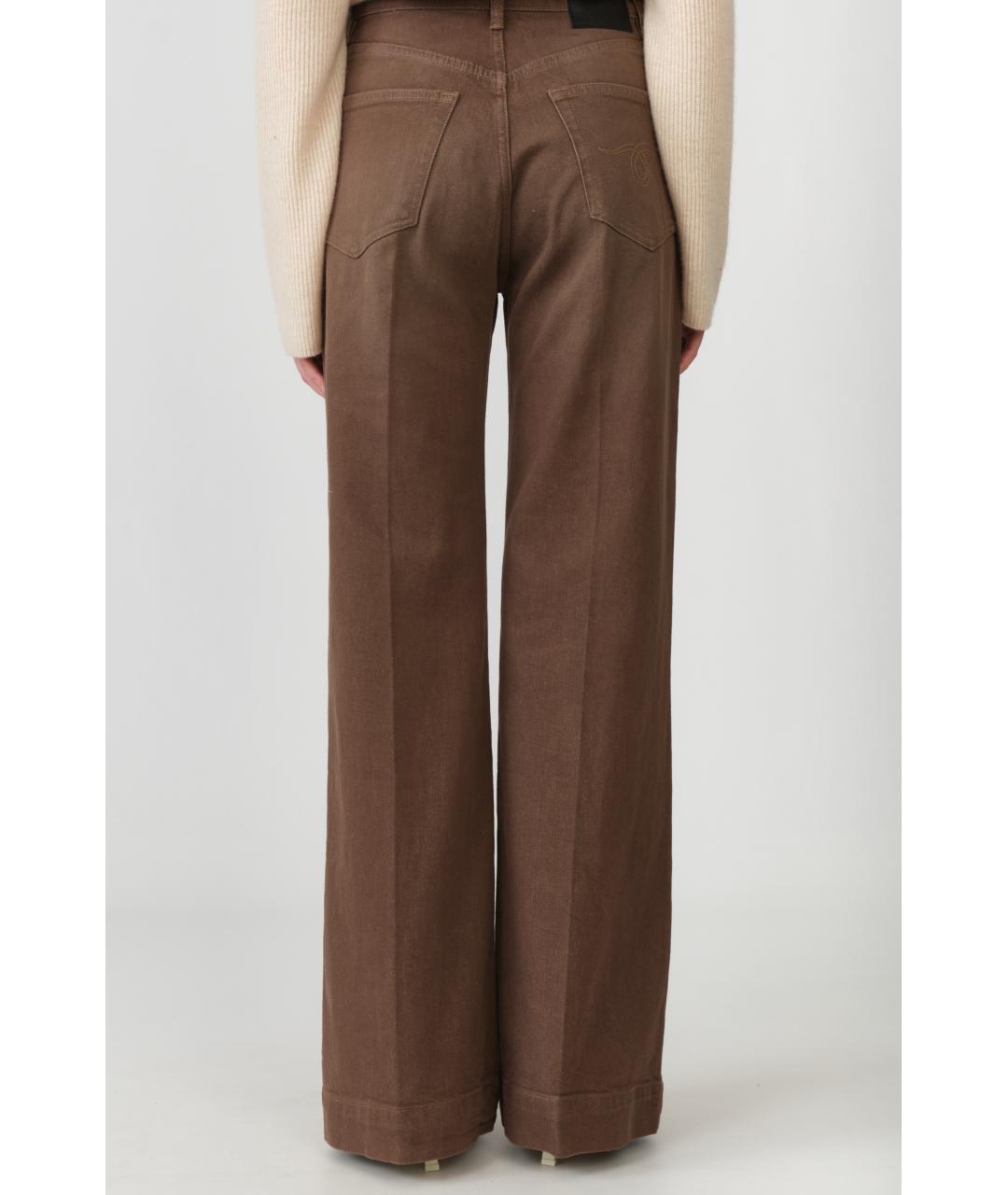 R13 Коричневые хлопковые прямые джинсы, фото 3