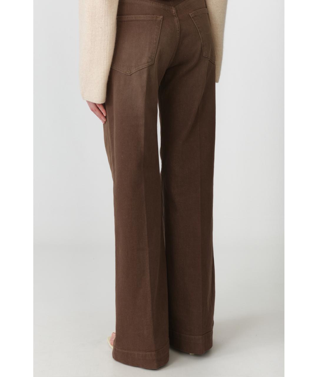 R13 Коричневые хлопковые прямые джинсы, фото 4