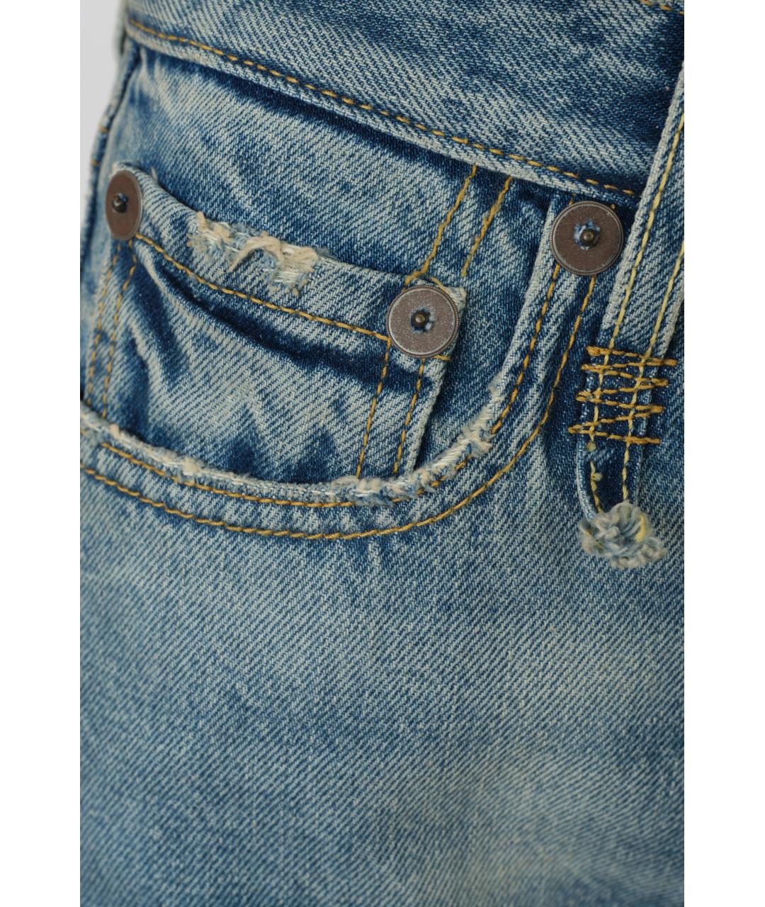 R13 Темно-синие хлопковые джинсы клеш, фото 4