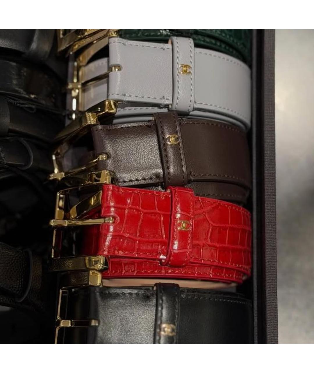 CHANEL Коричневый кожаный ремень, фото 6