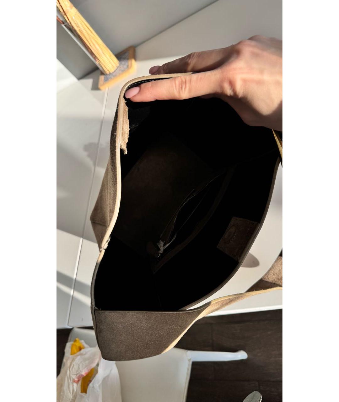 CLOSED Бежевая кожаная сумка тоут, фото 3