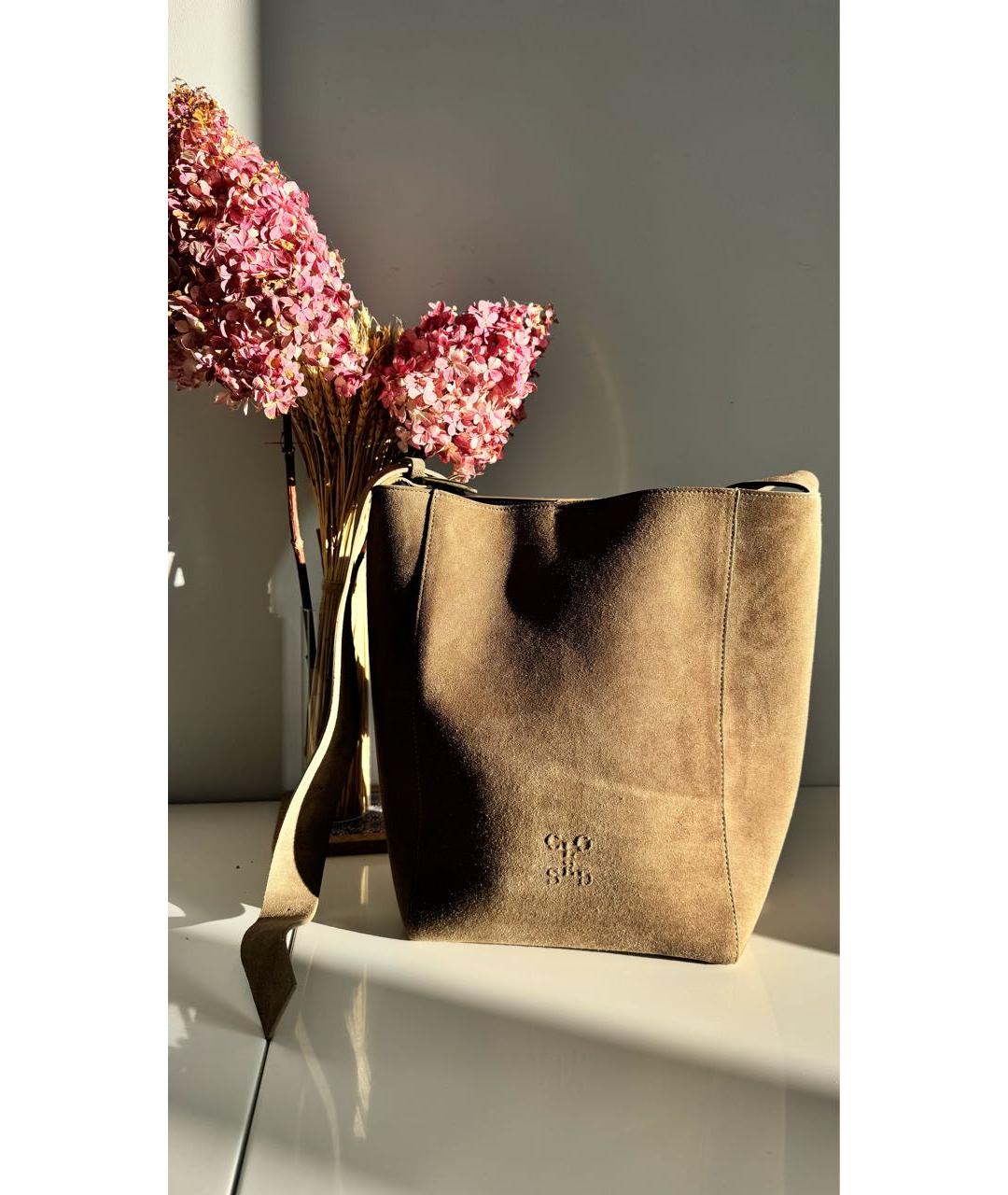 CLOSED Бежевая кожаная сумка тоут, фото 2