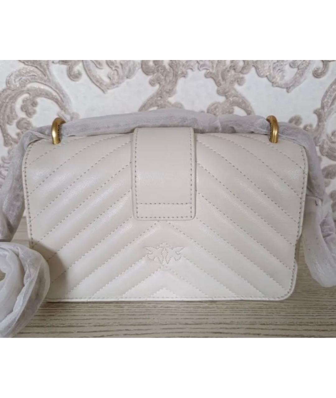 PINKO Белая кожаная сумка через плечо, фото 3