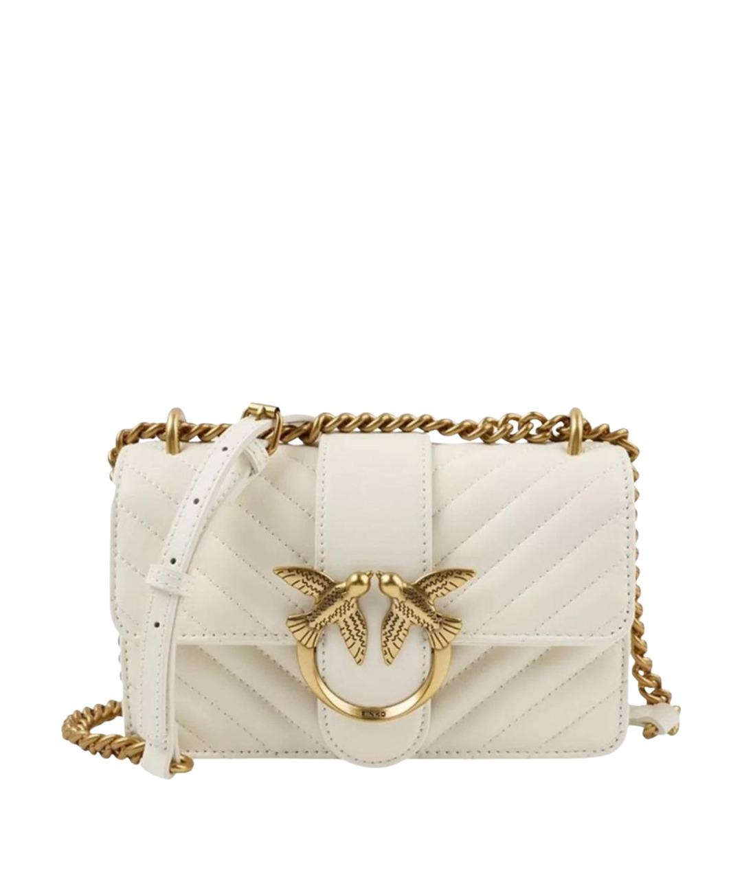 PINKO Белая кожаная сумка через плечо, фото 1