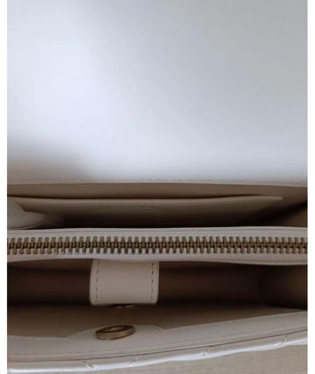 PINKO Белая кожаная сумка через плечо, фото 4