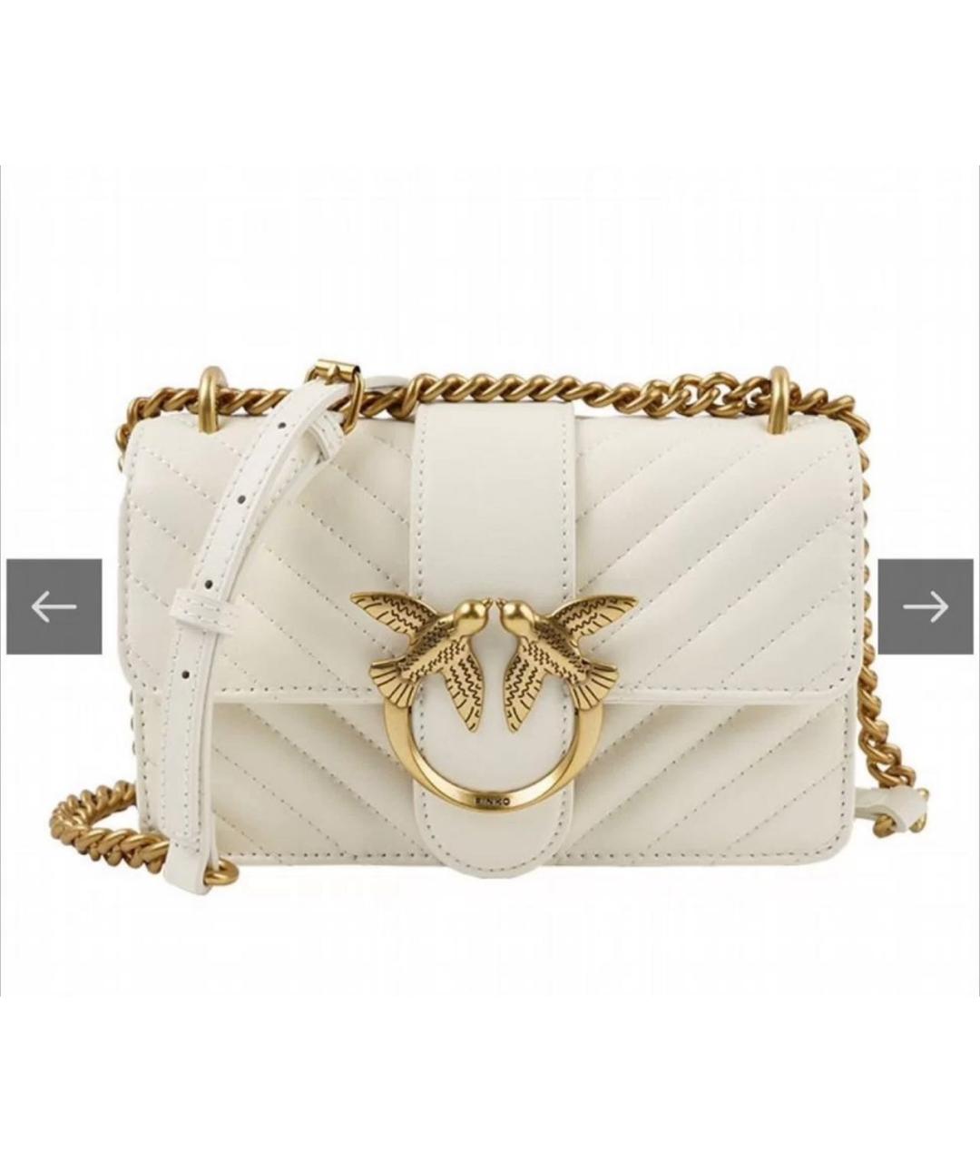 PINKO Белая кожаная сумка через плечо, фото 8