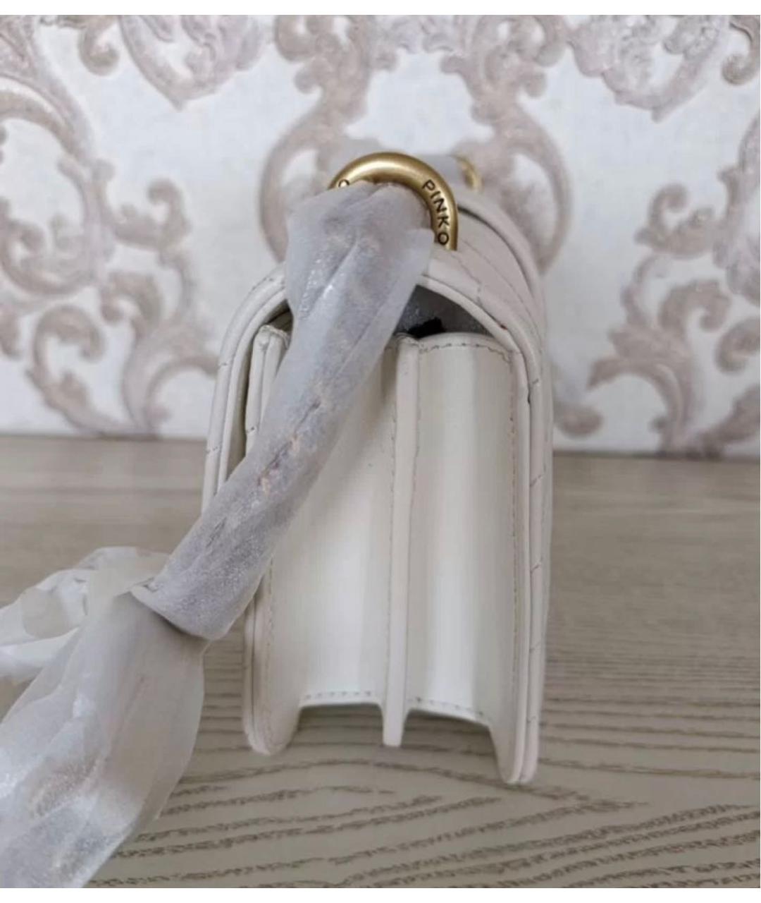 PINKO Белая кожаная сумка через плечо, фото 2