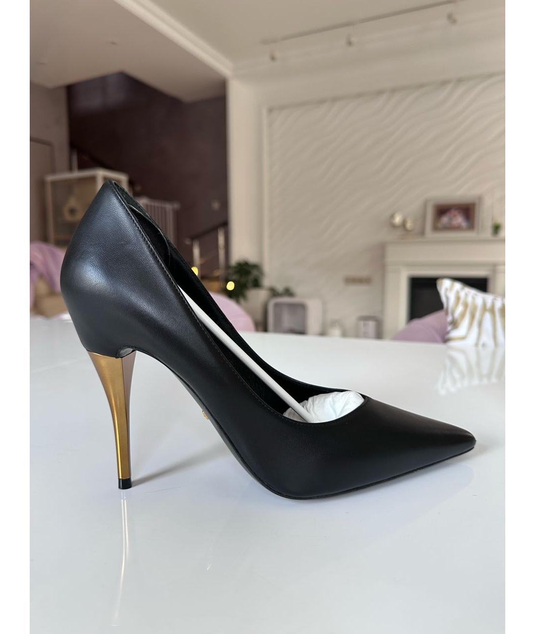 GUCCI Черные кожаные туфли, фото 6