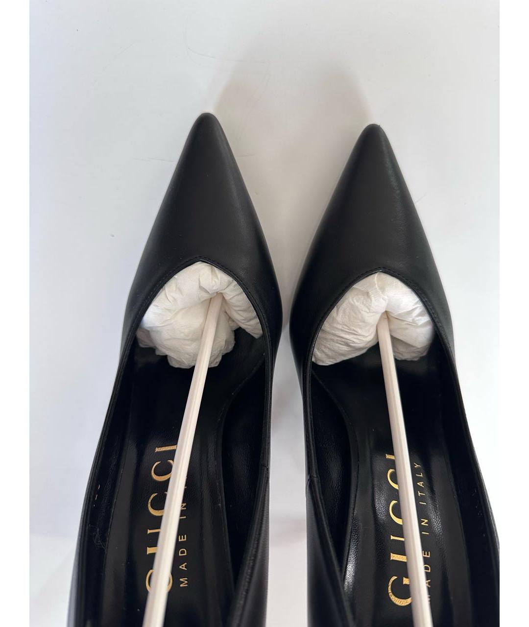 GUCCI Черные кожаные туфли, фото 3